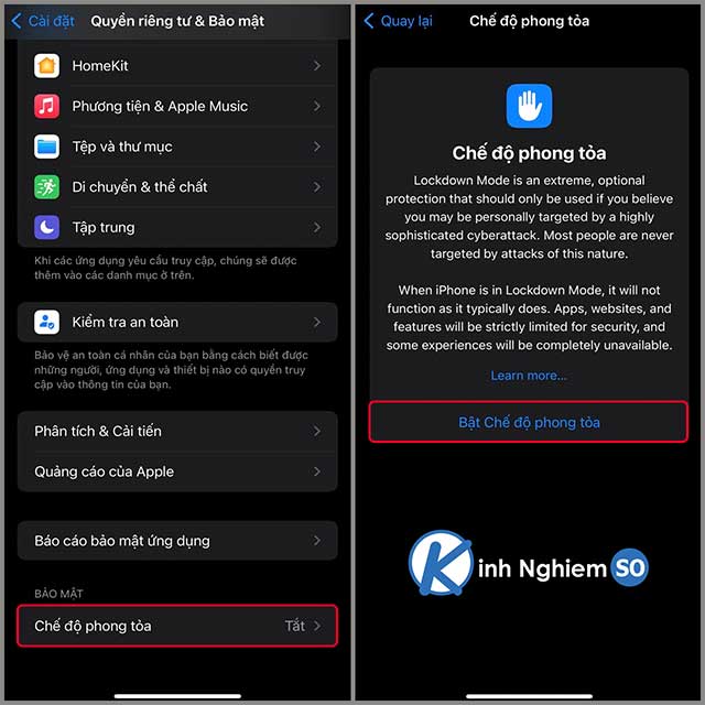 Cách kích hoạt chế độ phong tỏa trên iPhone