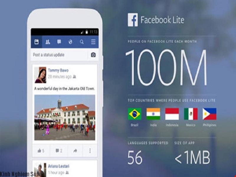 Facebook lite tốn ít dung lượng, sử dụng được nhiều dòng android cấu hình thấp