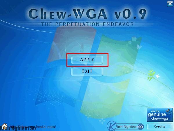 Giao diện Kích hoạt Windows 7 bằng Chew WGA đảm bảo thành công Giao diện Kích hoạt Windows 7 bằng Chew WGA đảm bảo thành công