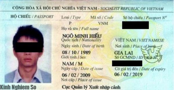 Ảnh chụp hộ chiếu của Ngô Minh Hiếu