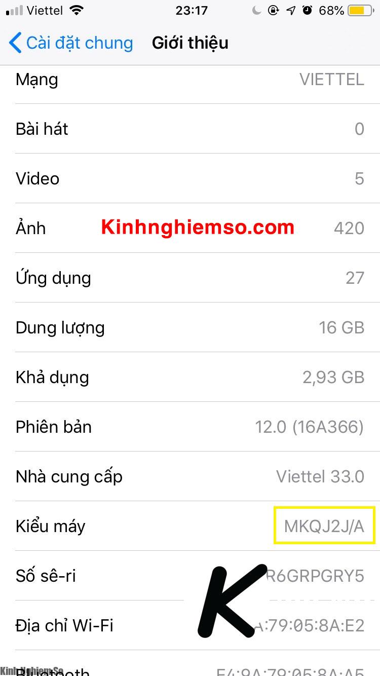 Cách kiểm tra Model iPhone Cách kiểm tra Model iPhone