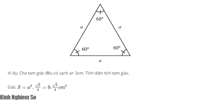 Công thức tính diện tích tam giác đều Công thức tính diện tích tam giác đều