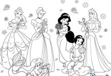 50+ Tranh tô màu công chúa đẹp nhất cho bé gái Tranh tô màu công chúa