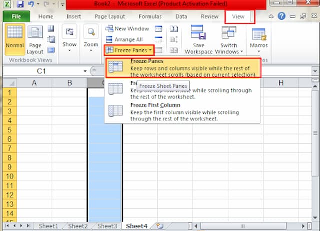 Cách cố định nhiều cột trong Excel