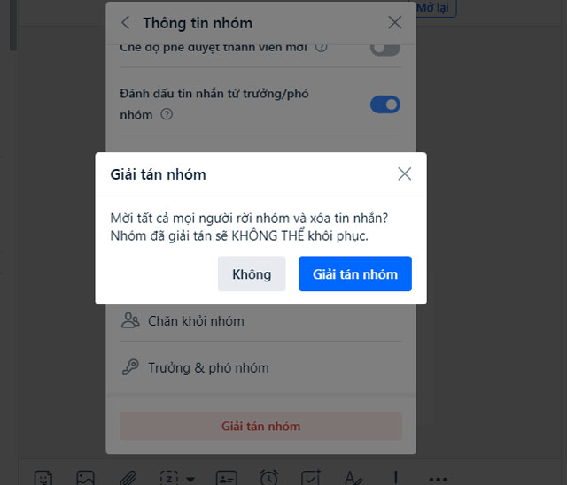 Giải tán nhóm Zalo
