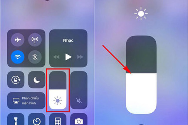 Điều chỉnh độ sáng màn hình để tiết kiệm pin iPhone