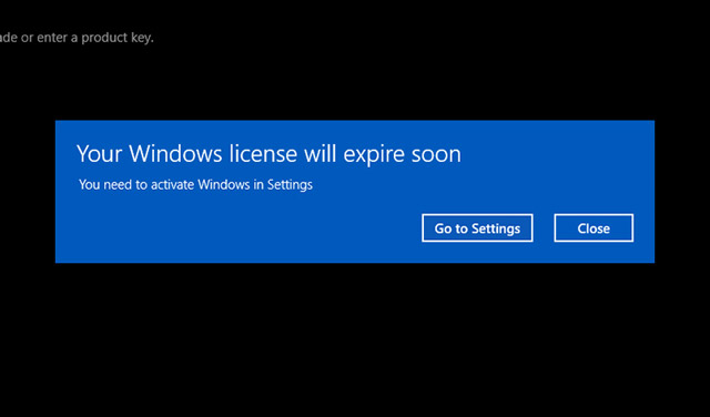 Thường nhận thông báo hết hạn khi chưa Active Windows