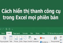Cách hiện thanh công cụ trong Excel mọi phiên bản khi bị ẩn Cách hiện thanh công cụ trong Excel