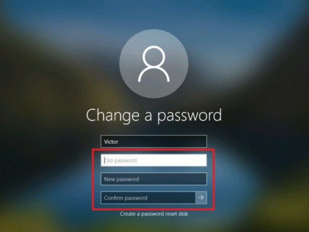 Đổi password máy tính